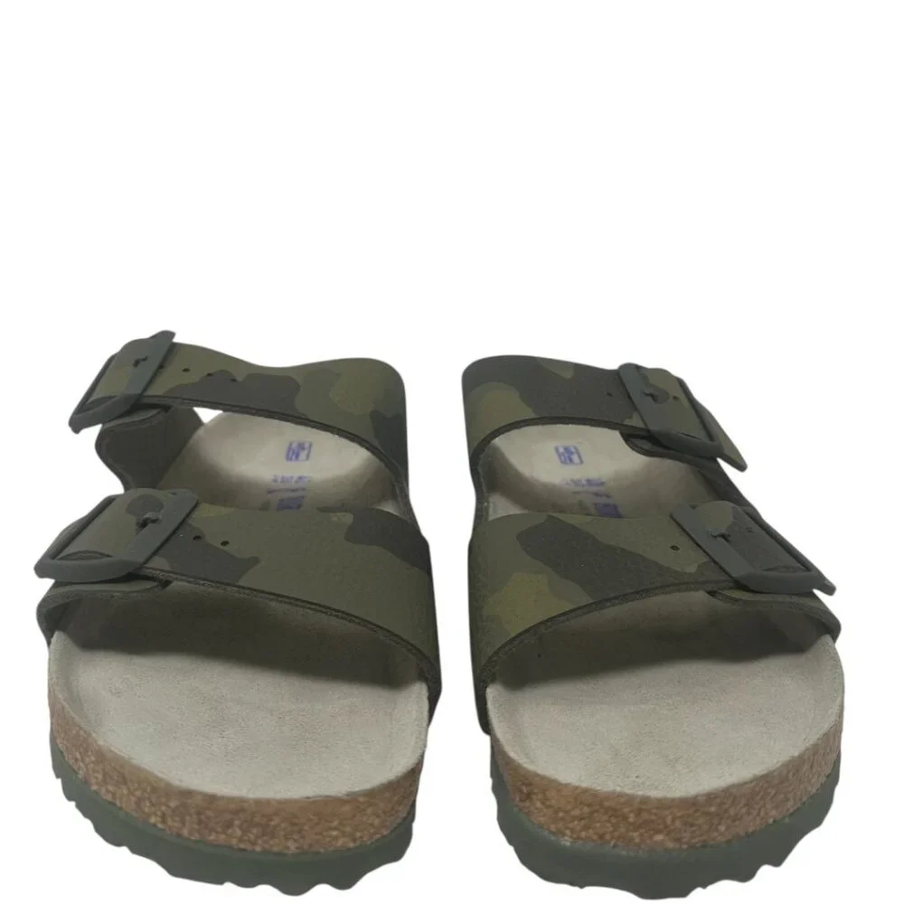 New Birkenstock Arizona Soft Footbed Birko-Flor Desert Storm Camo Green Clogs 9 - Picture 2 of 9